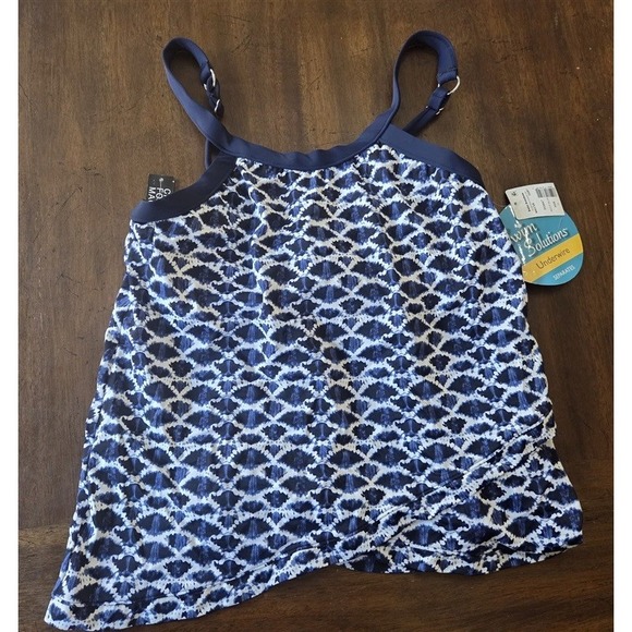 NWT Swim Solutions 12 Cross Hem Tankini Swim Top 130945 - Picture 4 of 4